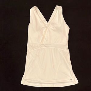 Head White Cross V Neck Tennis Tank Medium EUC